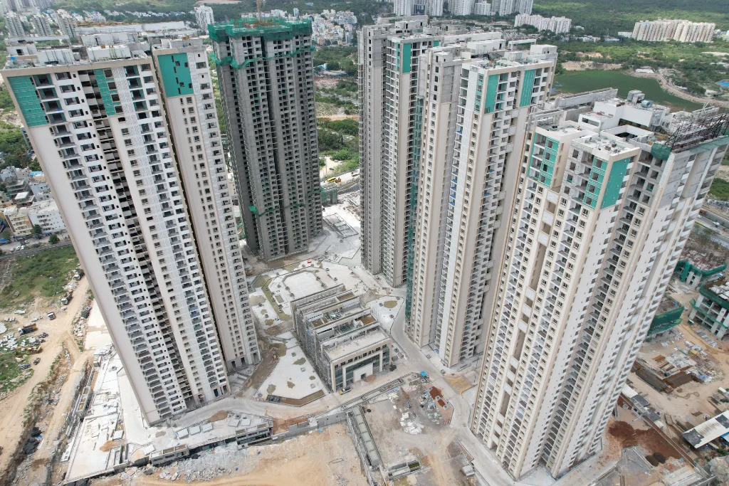 Modern sustainable building with green features